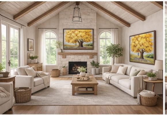 Quadros Decorativos Paisagem Ipê Amarelo Presente de Natal