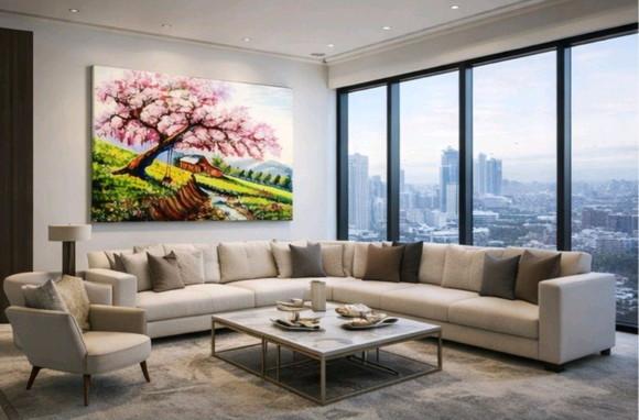 Quadros Decorativos Paisagem Ipê Rosa Presente de Natal.