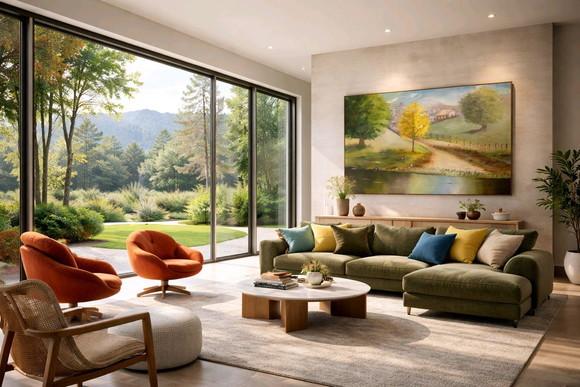 Quadros Decorativos Paisagem Lago Plátano Presente de Natal