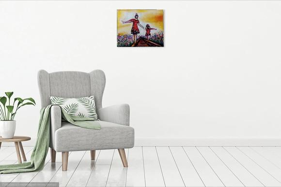Quadros Decorativos Paisagem Mãe de Menina Presente de Natal