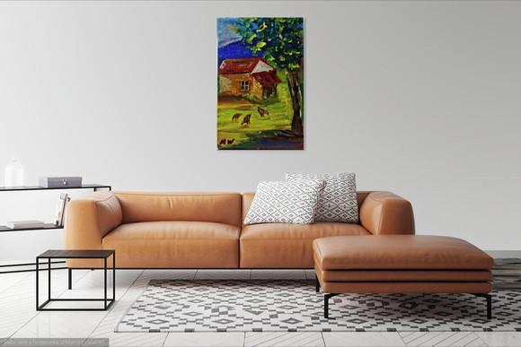Quadros Decorativos Paisagem Rural Sítio Presente de Natal