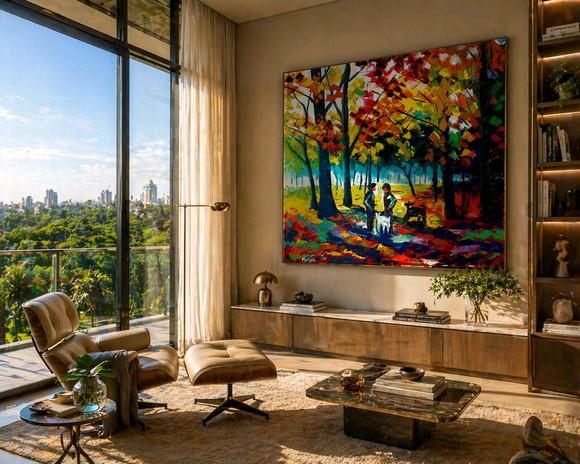 Quadros Decorativos Paisagem Urbana Dog Presente de Natal