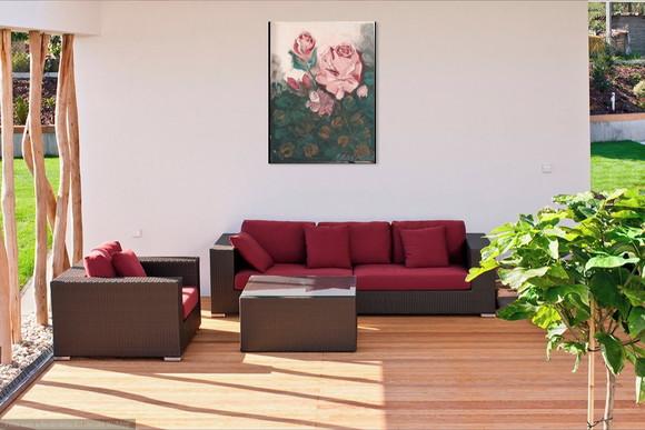Quadros Decorativos para Sala e Quarto Pintura em Tela Rosas