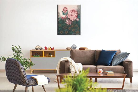 Quadros Decorativos para Sala e Quarto Pintura em Tela Rosas