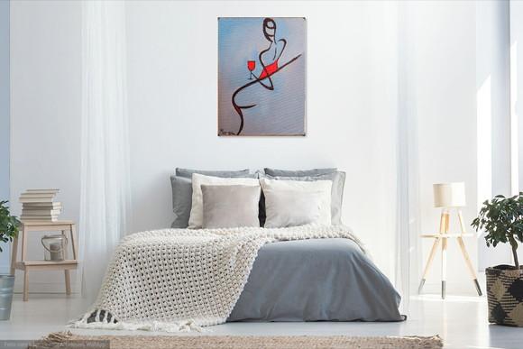 Quadros Decorativos para Sala Mulher Vinho Presente de Natal