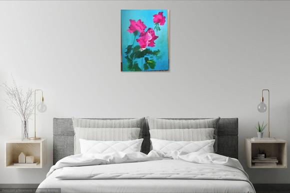 Quadros Decorativos para Sala Pintura em Tela Rosas Pink