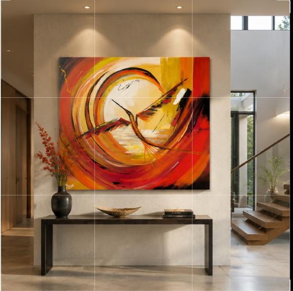 Quadros Decorativos Pintura em Tela Abstrato Pássaro Livre
