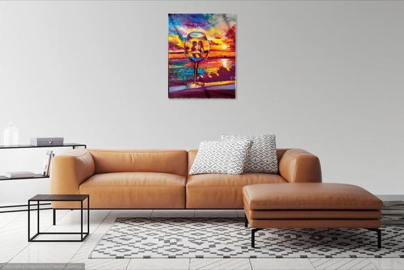 Quadros Decorativos Pintura em Tela Dia dos Namorados Vinho