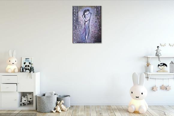 Quadros Decorativos Pintura em Tela Família Pai Mãe Filho