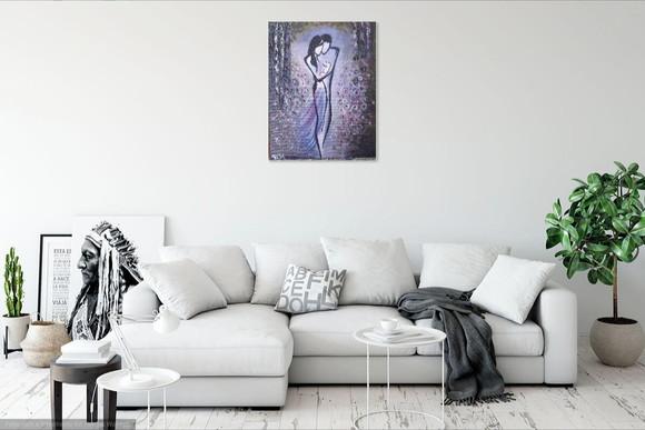 Quadros Decorativos Pintura em Tela Família Pai Mãe Filho