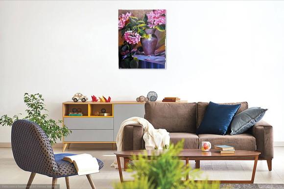 Quadros Decorativos Pintura em Tela Floral Presente de Natal
