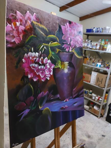 Quadros Decorativos Pintura em Tela Floral Presente de Natal