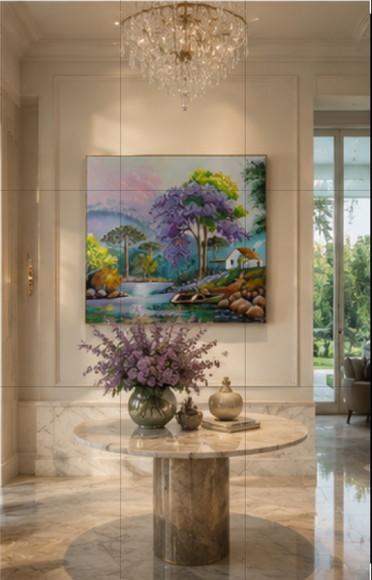 Quadros Decorativos Pintura em Tela Paisagem Jacarandá