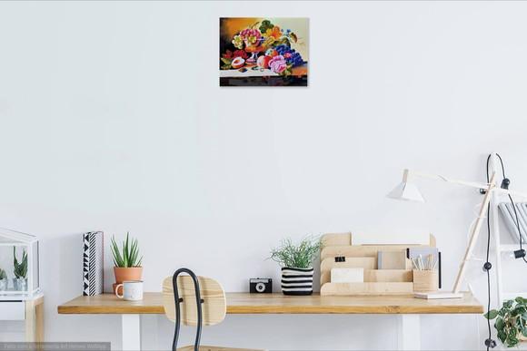 Quadros Decorativos Pintura Tela Pêssegos Presente de Natal