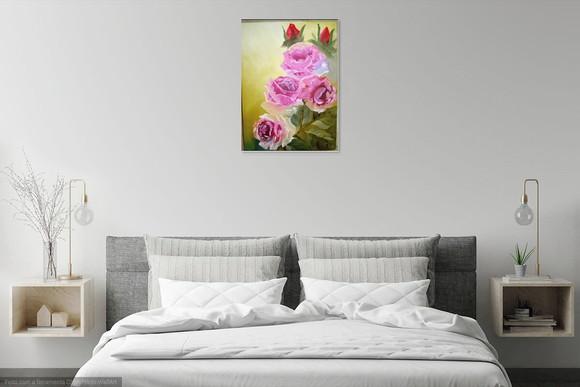 Quadros Decorativos Rosas Transparentes Presente de Natal