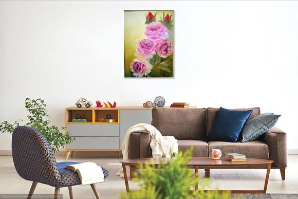 Quadros Decorativos Rosas Transparentes Presente de Natal