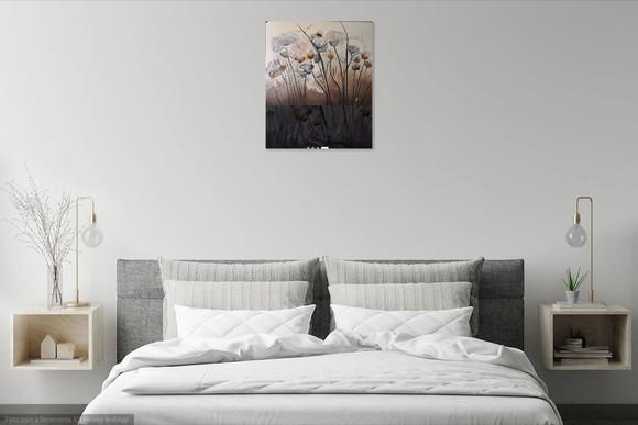 Quadros Floral Pintura Orgânica para Sala Presente de Natal