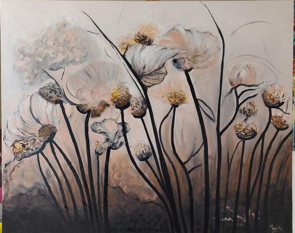 Quadros Floral Pintura Orgânica para Sala Presente de Natal