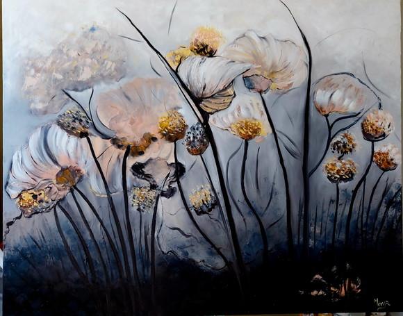 Quadros Floral Abstrato Pintura Orgânica Presente de Natal