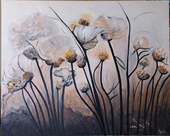 Quadros Floral Pintura Orgânica para Sala Presente de Natal