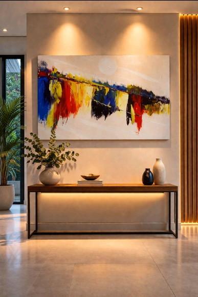 Quadros Grandes para Quarto e Sala Abstrato Moderno Varal