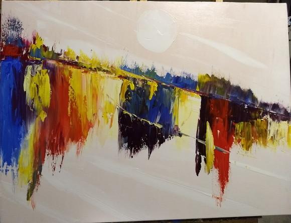 Quadros Grandes para Quarto e Sala Abstrato Moderno Varal