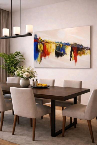 Quadros Grandes para Quarto e Sala Abstrato Moderno Varal
