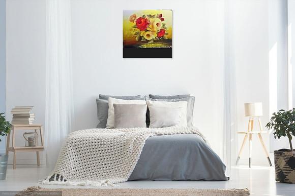 Quadros Grandes para Quarto e Sala Pintura Tela Floral Rosas