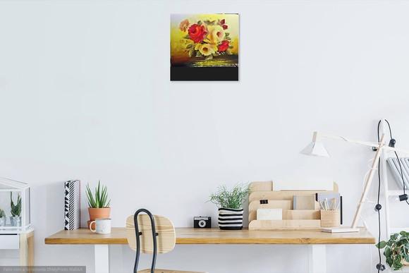 Quadros Grandes para Quarto e Sala Pintura Tela Floral Rosas