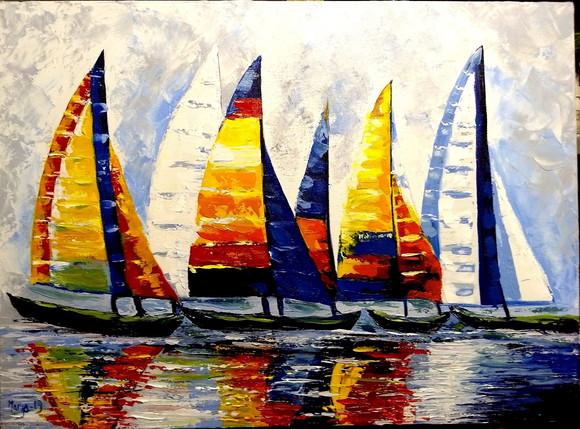 Quadros Grandes para Quarto e Sala Regata no Mar
