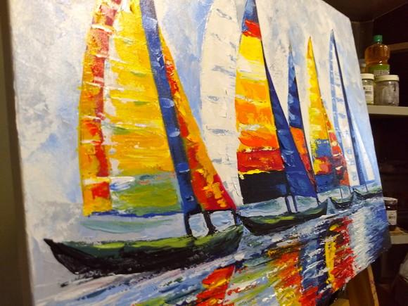 Quadros Grandes para Quarto e Sala Regata no Mar