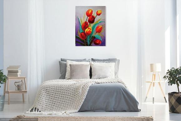 Quadros Grandes para Quarto e Sala Tulípas Vermelhas