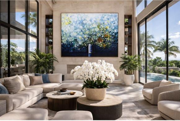Quadros Grandes para Sala Abstrato Bolhas Presente de Natal