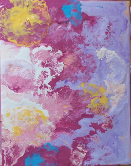 Quadros Grandes para Sala Abstrato Moderno Fluido Pouring