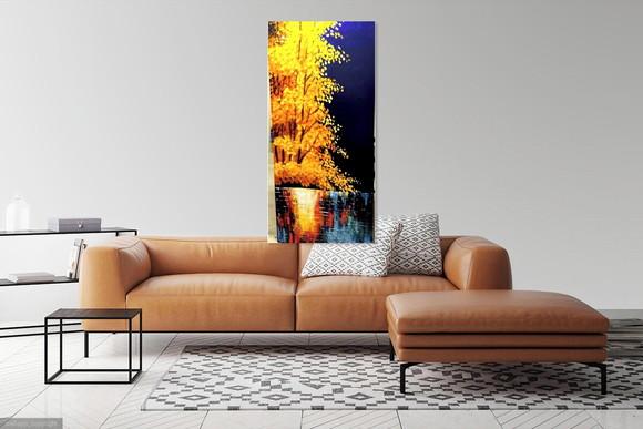 Quadros Grandes para Sala Abstrato Moderno Reflexo na Água