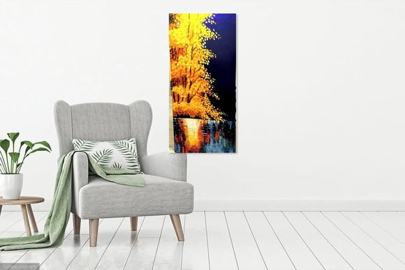 Quadros Grandes para Sala Abstrato Moderno Reflexo na Água