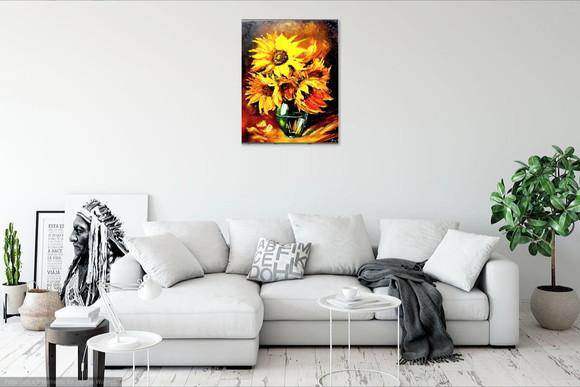 Quadros Grandes para Sala e Quarto Girassóis Black Friday