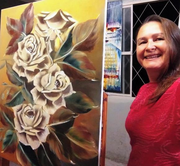 Quadros Grandes para Sala e Quarto Pintura Tela Floral Rosas