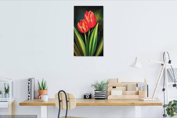 Quadros Grandes para Sala e Quarto Tulípas Black Friday