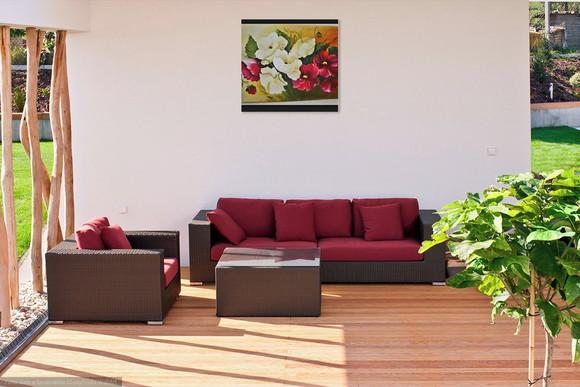 Quadros Grandes para Sala Pintura em Tela Floral Papoulas