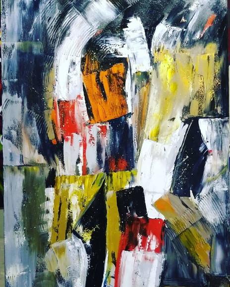 Quadros Grandes para Sala Pintura em Tela Abstrato Moderno