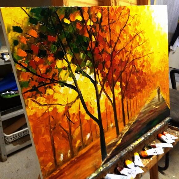 Quadros Grandes para Sala Pintura em Tela Paisagem Sob o Sol