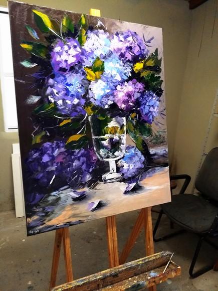 Quadros Grandes para Sala Pintura Hortênsias Black Friday
