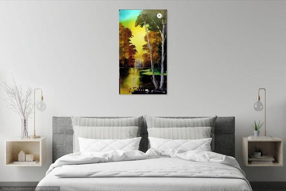 Quadros Grandes para Sala Pintura Paisagem Lago Black Friday
