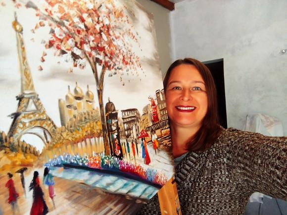 Quadros Grandes para Sala Pintura Paris Presente de Natal