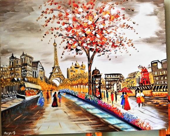 Quadros Grandes para Sala Pintura Paris Presente de Natal