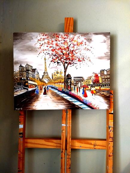 Quadros Grandes para Sala Pintura Paris Presente de Natal
