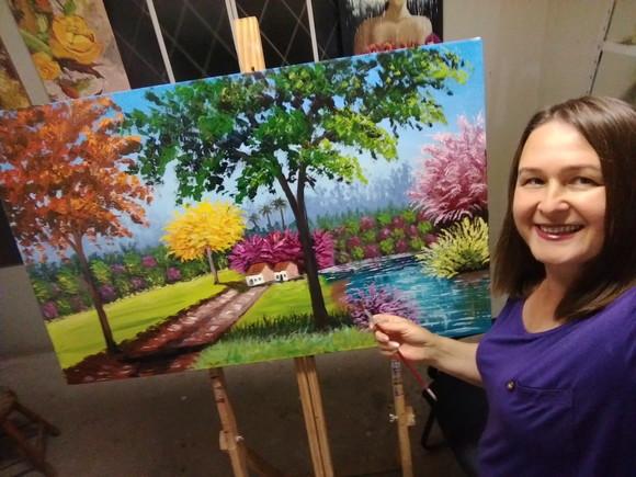 Quadros Grandes para Sala Pintura Tela Caminho Black Friday