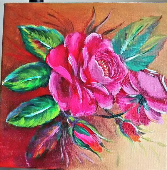 Quadros Grandes Sala e Quarto Tela Rosa Presente de Natal