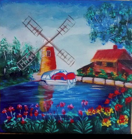 Quadros Mar Moinho de Vento Holanda Presente de Natal